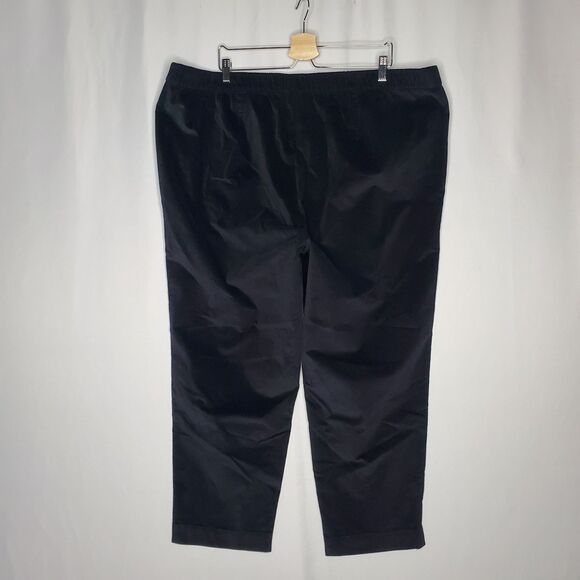 J Jill Pants Women 26W Black Crushed Corduroy Pull-on Straight - Picture 2 of 11